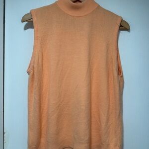 Peach Sleeveless Turtleneck Top